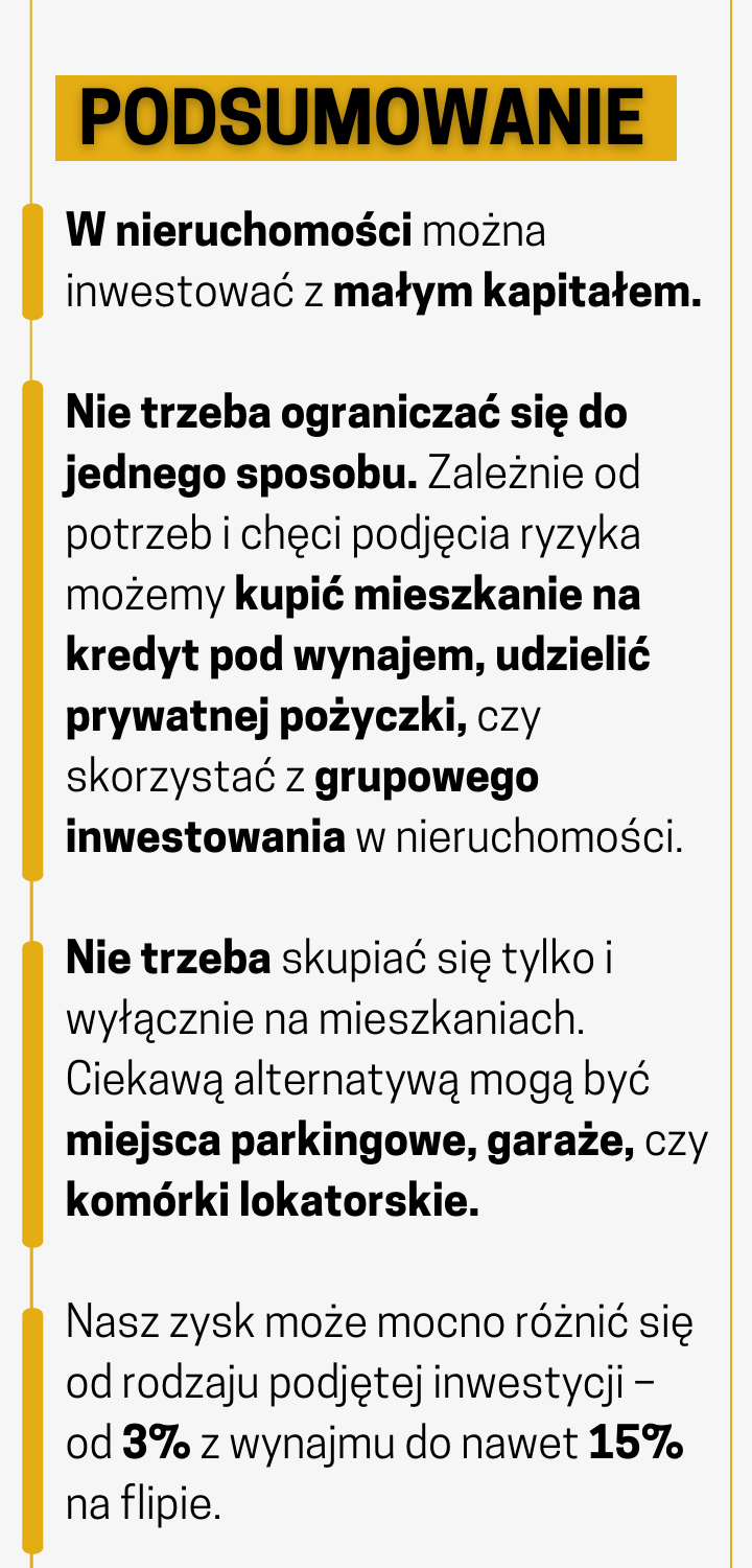 inwestowanie w nieruchomości z małym kapitałem