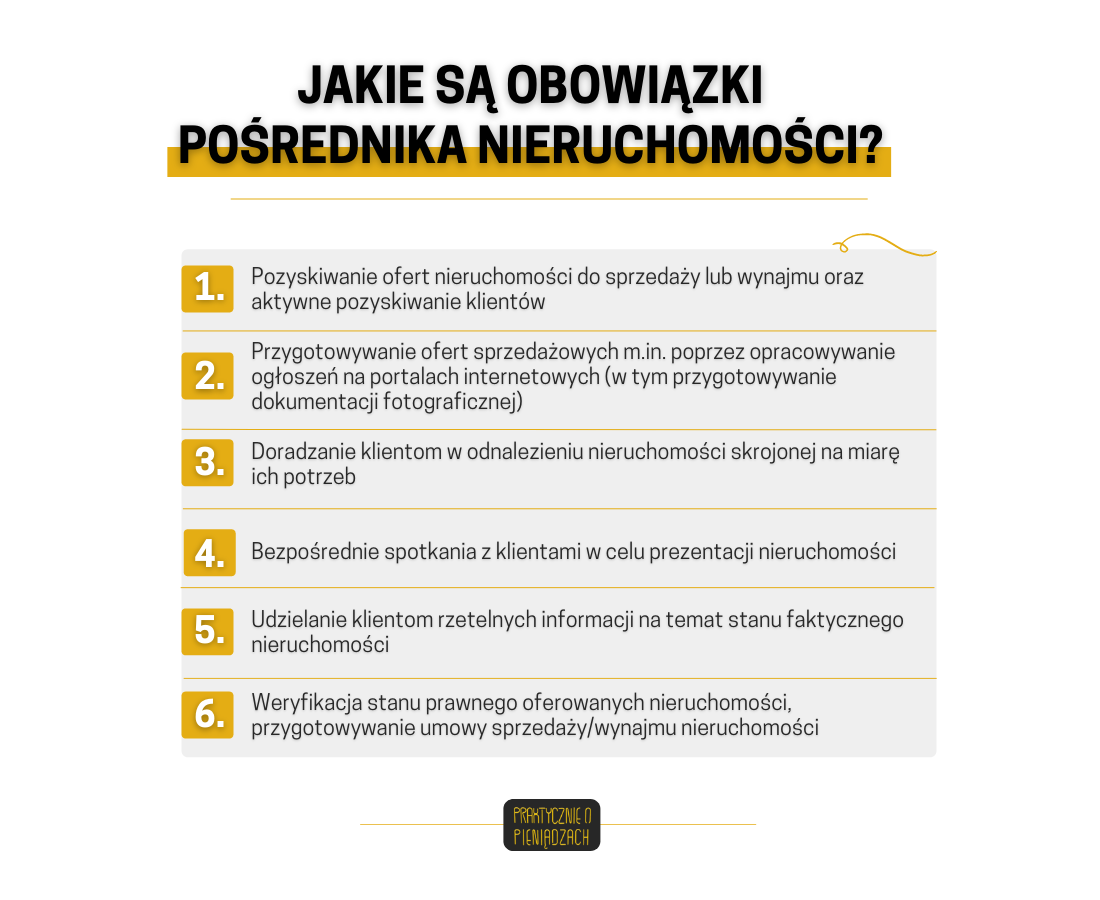 obowiązki pośrednika 
