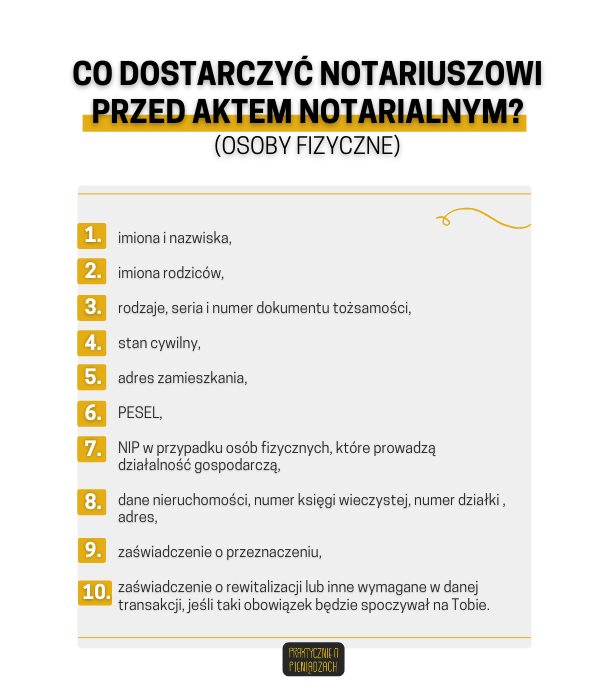 co wziąć do notariusza 